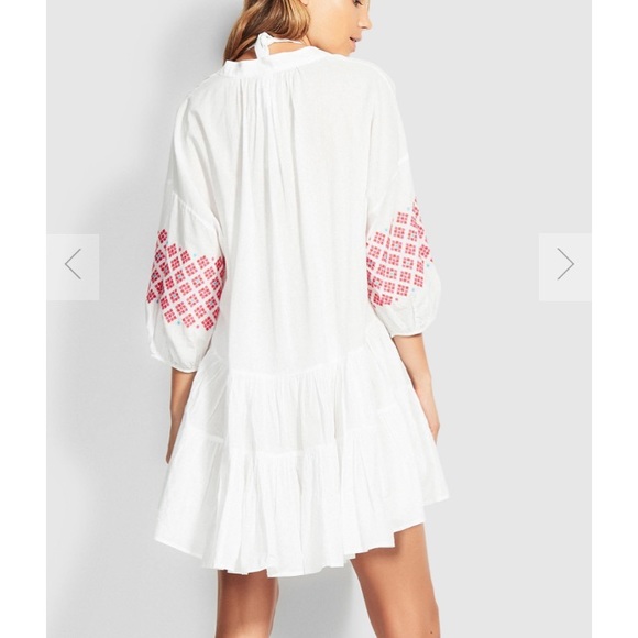 Seafolly FREE SPIRIT EMBROIDERED TIERED DRESS S M - Picture 4 of 8